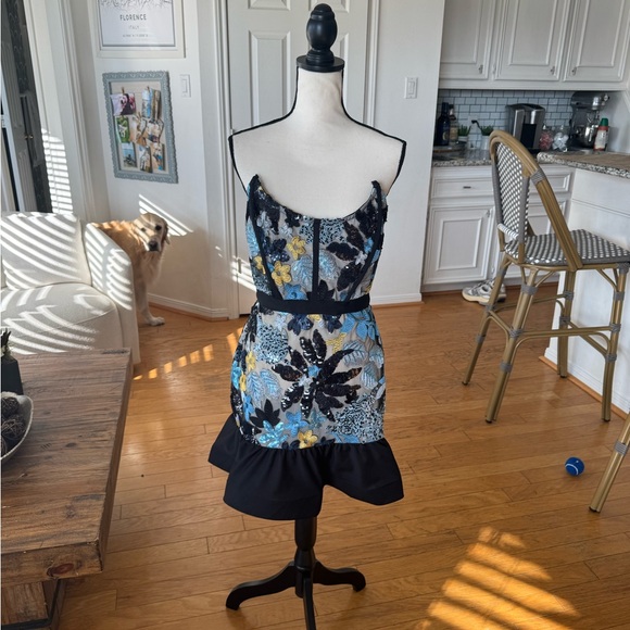 Dresses & Skirts - Floral Lace Dress with Ruffle Hem